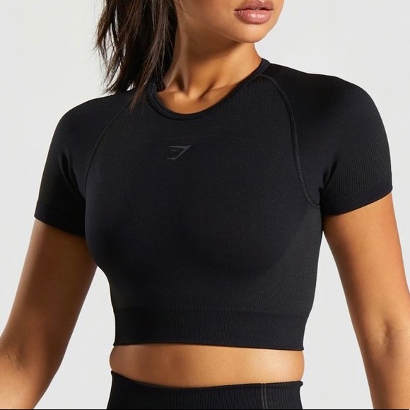 NWT Gymshark black ultra seamless crop top - Picture 1 of 12